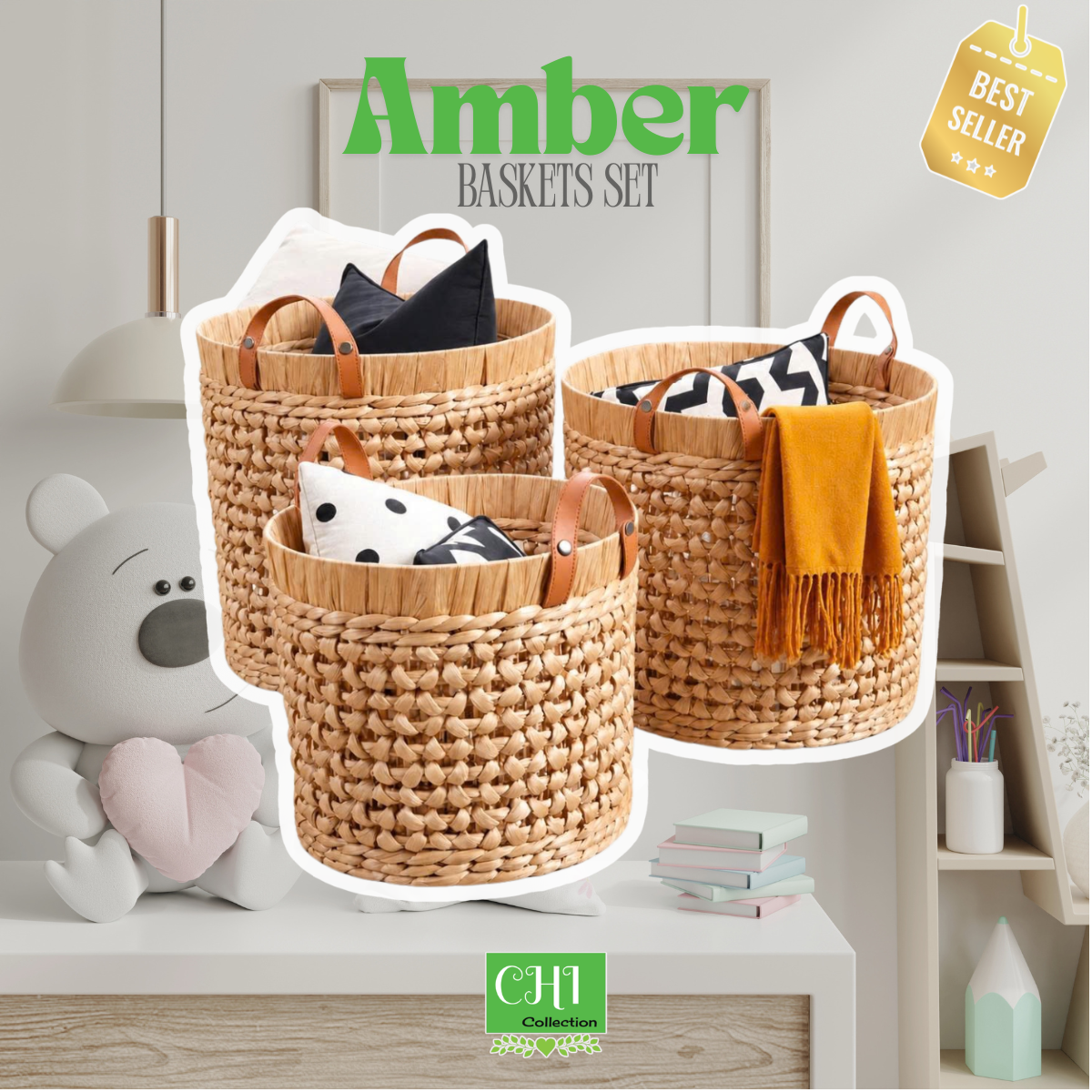 CHI Collection water hyacinth basket collection